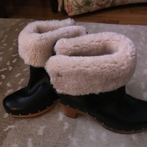 UGG Shearling lined wood soled booties